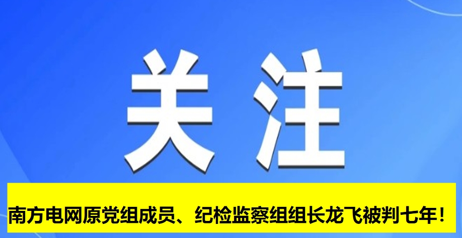 南方電網(wǎng)原黨組成員、紀檢監(jiān)察組組長龍飛被判七年！